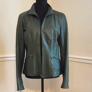 Danier Genuine Leather Jacket, Green, Size S